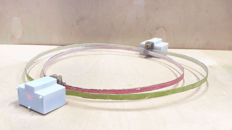 Video of the flexible loop robot folding and unfolding.